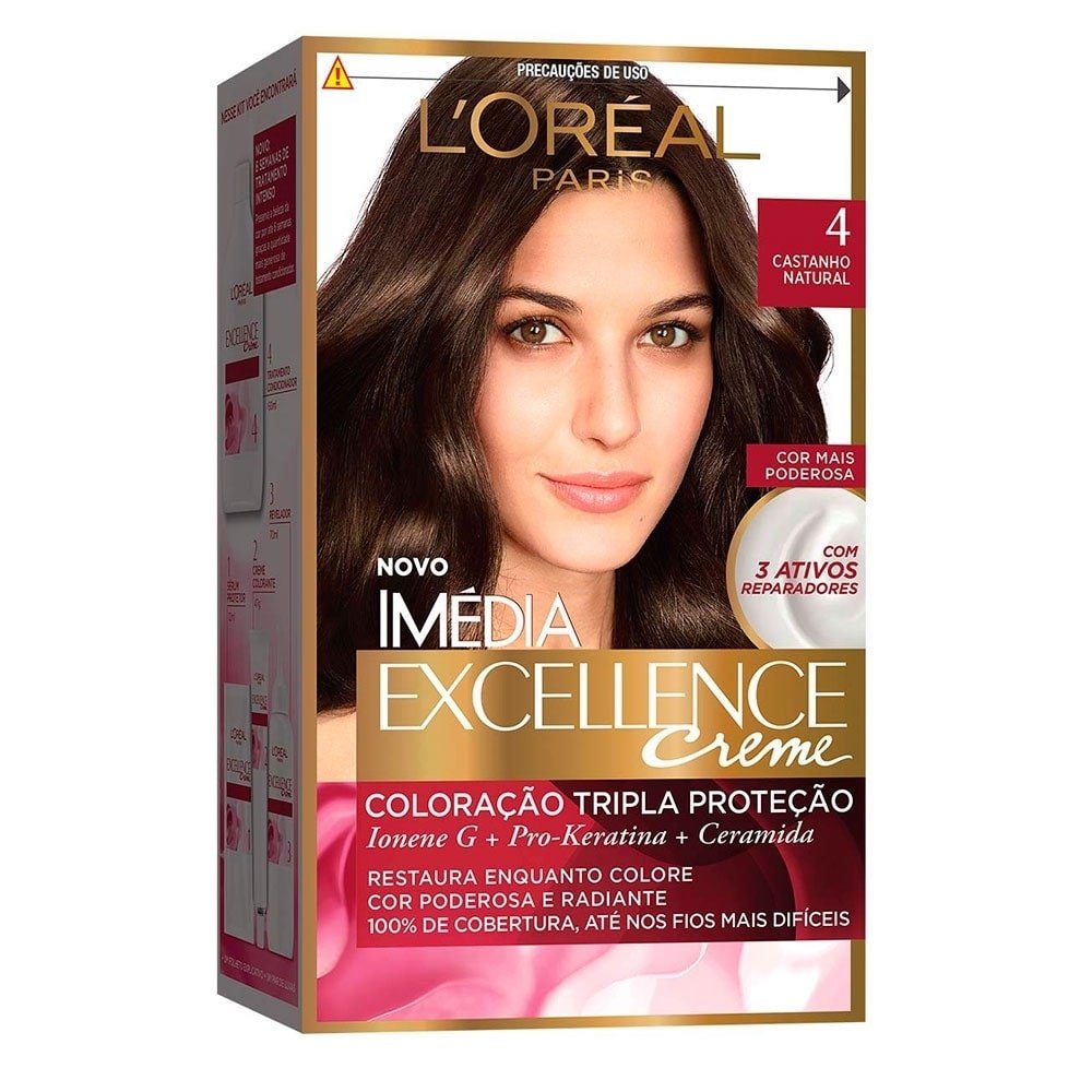 Tinta de Cabelo Imédia Excellence 4 Castanho Natural 47g