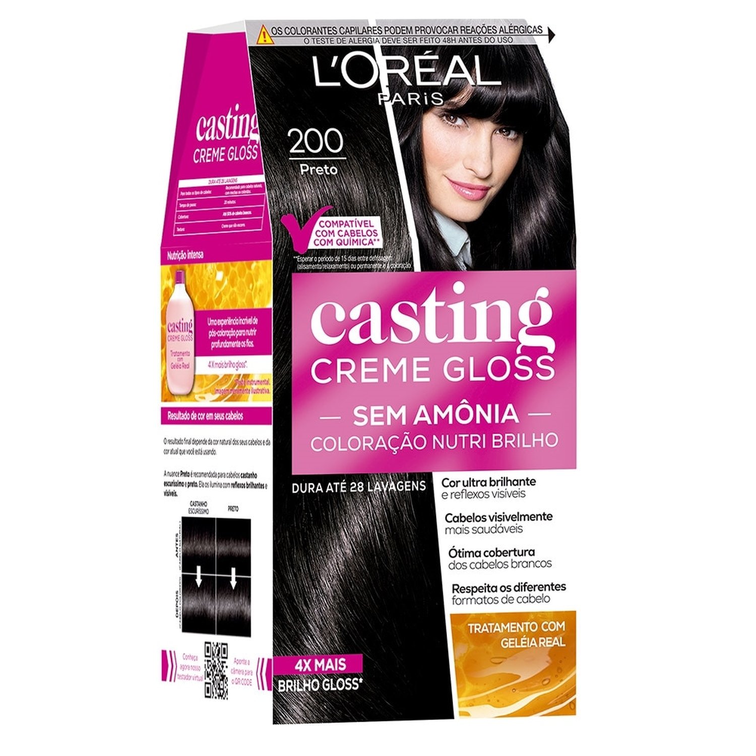 Tinta de Cabelo Loreal Paris Casting Creme Gloss - 200 Preto