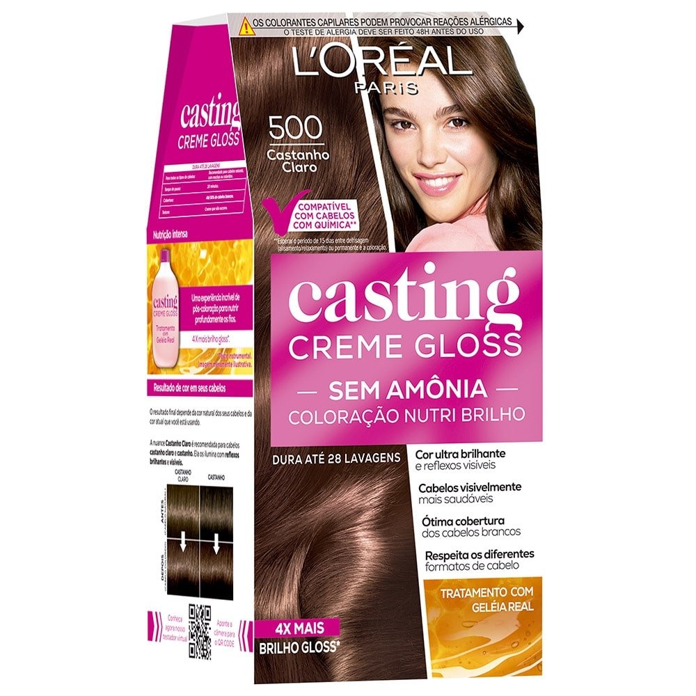 Tinta de Cabelo Loreal Paris Casting Creme Gloss - 500 Castanho Claro