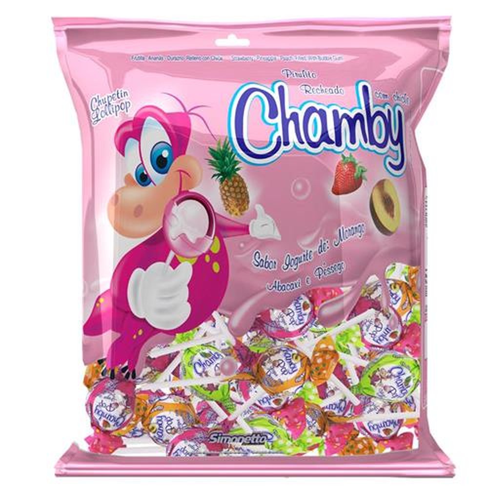Pirulito Chamby Pop Sortido Chiclé 500g (caixa com 18 pacotes)