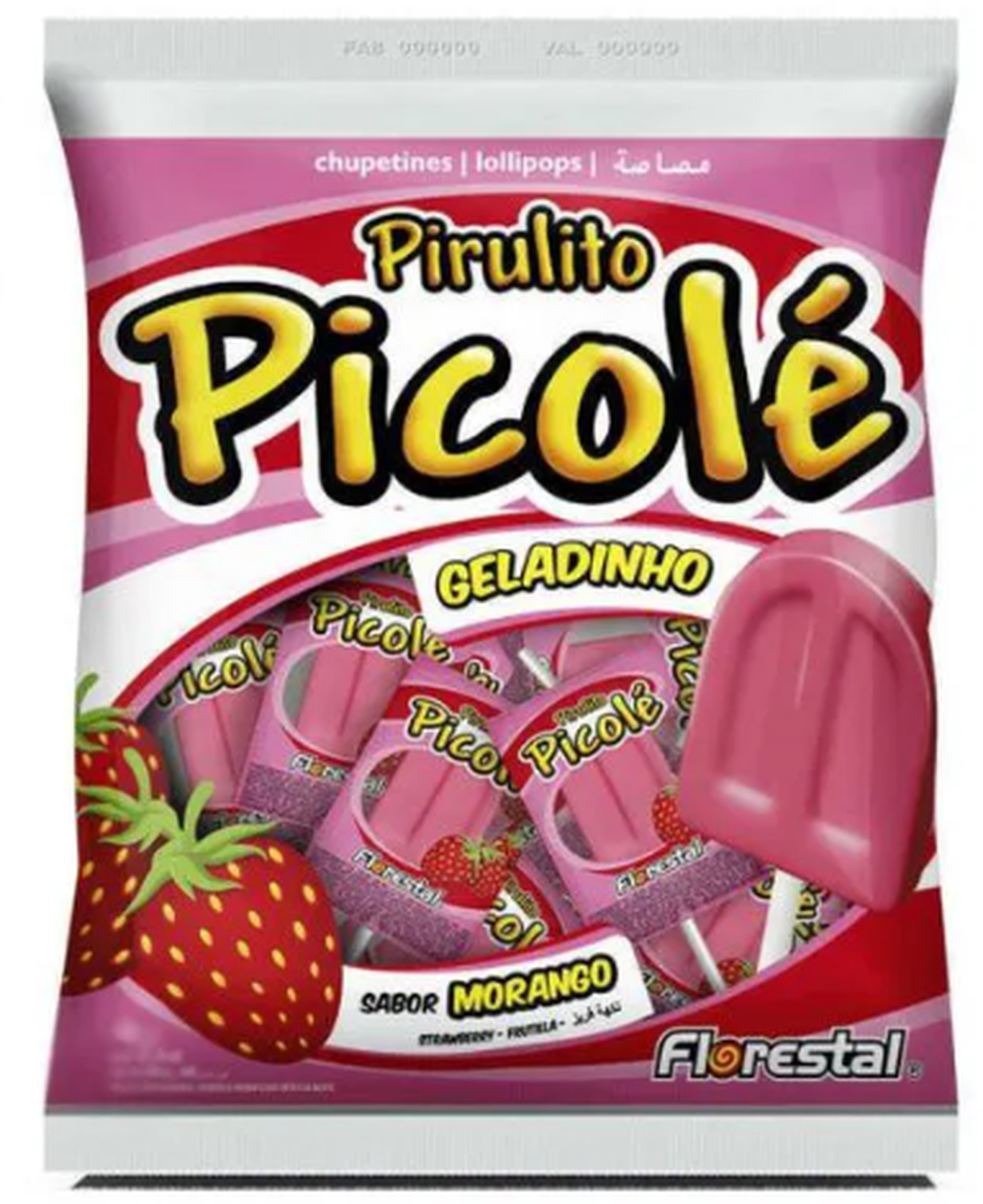 Pirulito Florestal Picolé Morango 550g