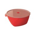 Bacia Plastica Redonda 6,0L C/Tampa Multiuso Vermelha