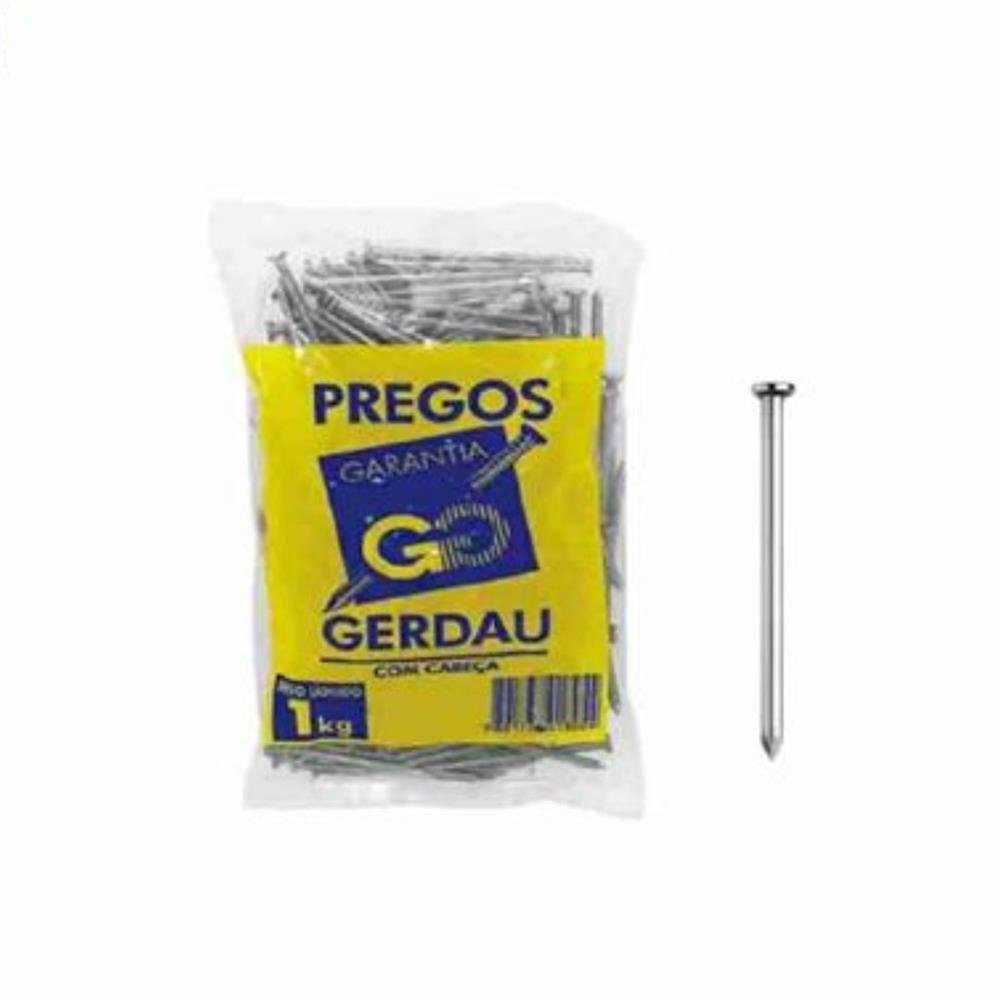Prego Gerdau CC 19X33-3X9 Polido embalagem com 1Kg