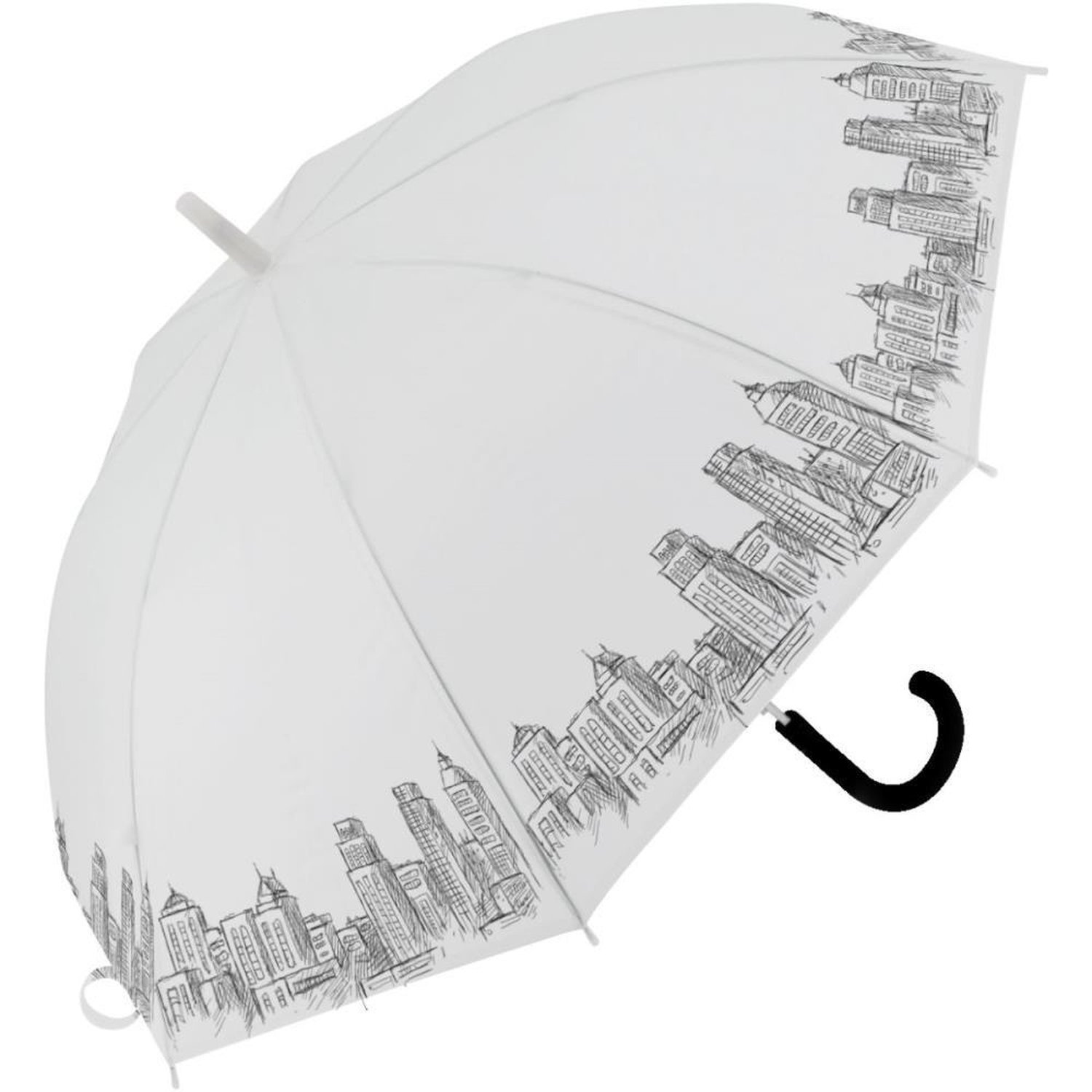 Guarda-Chuva Transparente Gotas 82Cm Com Abertura Automática