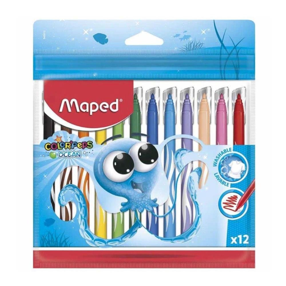 Caneta Hidrografica Maped Color Peps Ocean Polvo C/12
