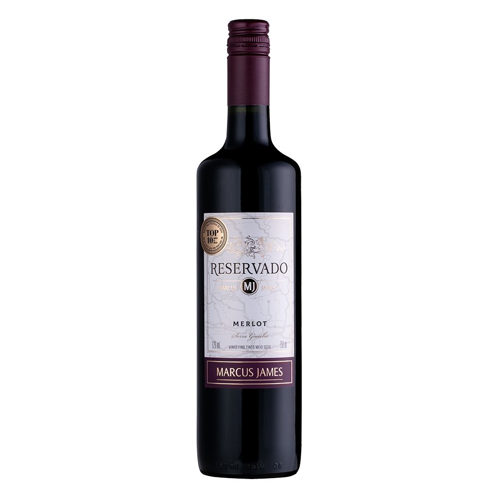 Vinho Reservado Marcus James Merlot Tinto Meio Seco 750ml