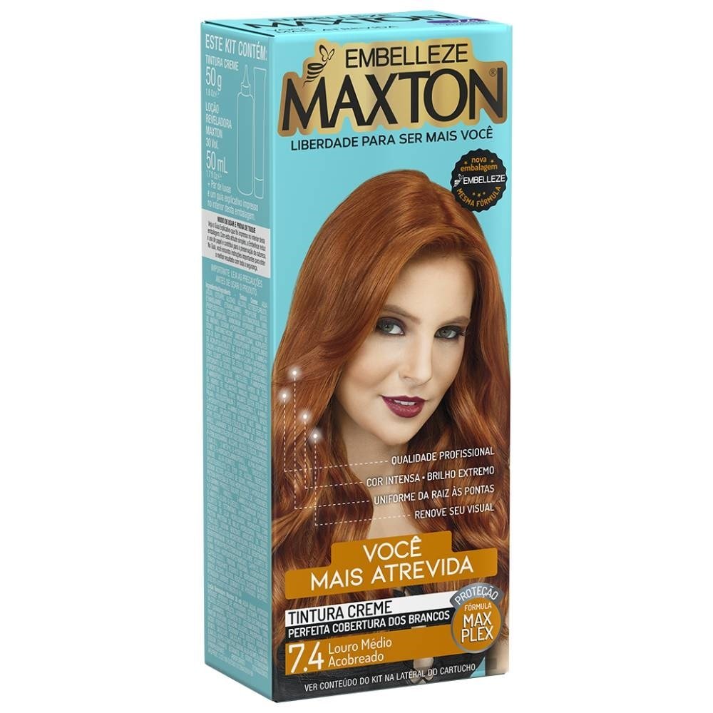 Tintura Maxton 7.4 Louro Mel Acobreado