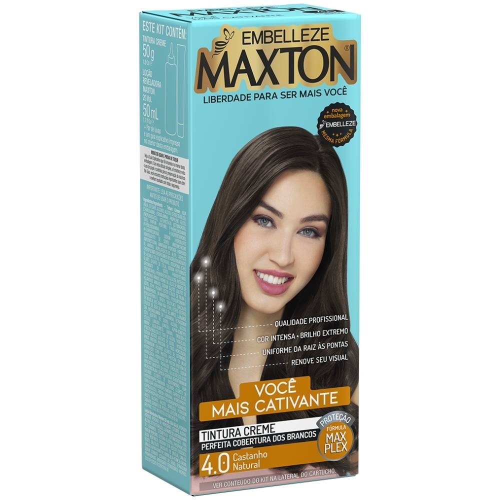 Tinta de Cabelo Maxton 4.0 Castanho Natural