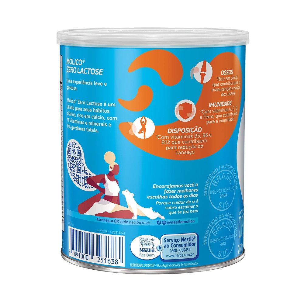 Leite em pó Molico Zero Lactose 260g