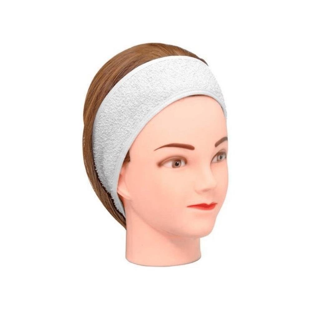 Faixa para Cabelo Atoalhada com Velcro Branca Santa Clara