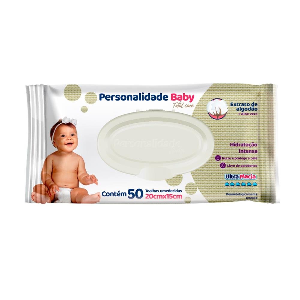 Toalha Umedecida Personalidade Baby Total Care Com 50 Unidades