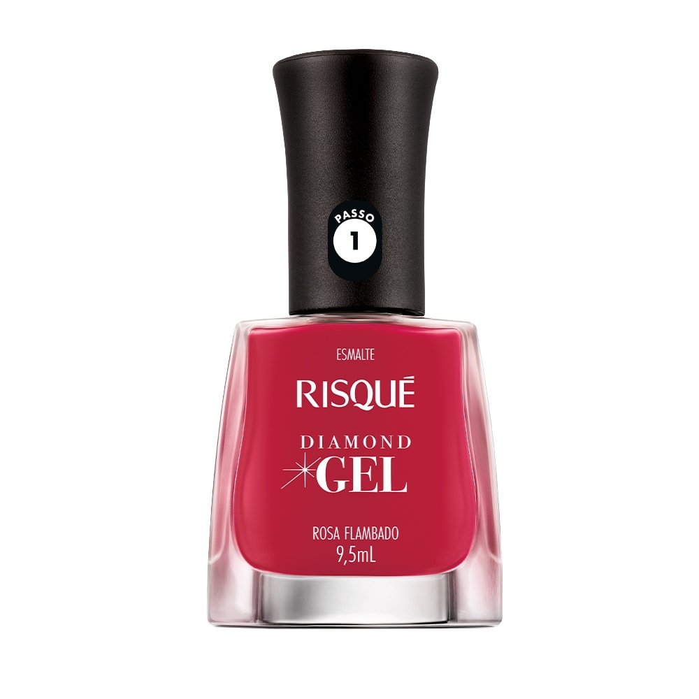 Esmalte Risqué Diamond Gel Rosa Flambado Cremoso Avulso 9,5ml