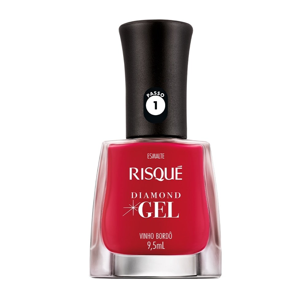 Esmalte Risqué Diamond Gel Vinho Bordô Cremoso Avulso 9,5ml