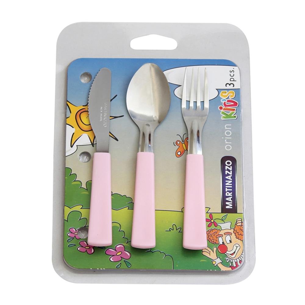 Faqueiro Infantil 3 Peças Rosa Martinazzo