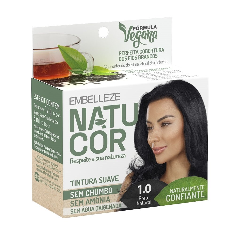 Tintura em Pó Pequena 1.0 Chá Preto - Preto Natural - Natucor