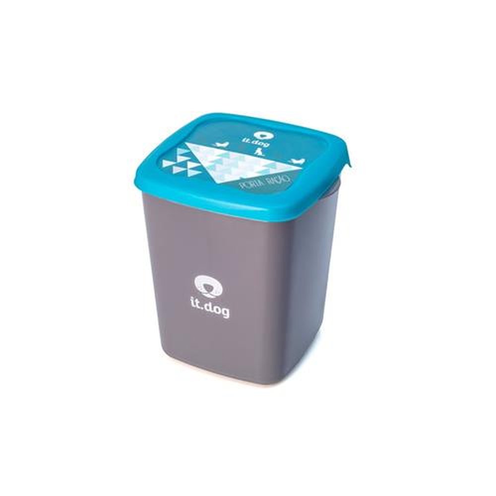 Pote Plástico 2,3L para Ração Quadrado Alto It.Dog Plasvale