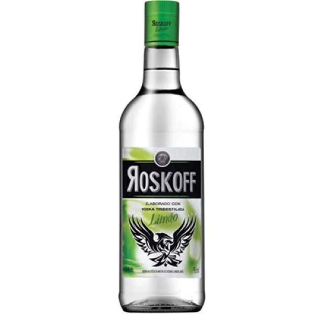 Vodka Roskoff Limão 965ml - Caixa com 12 unidades.