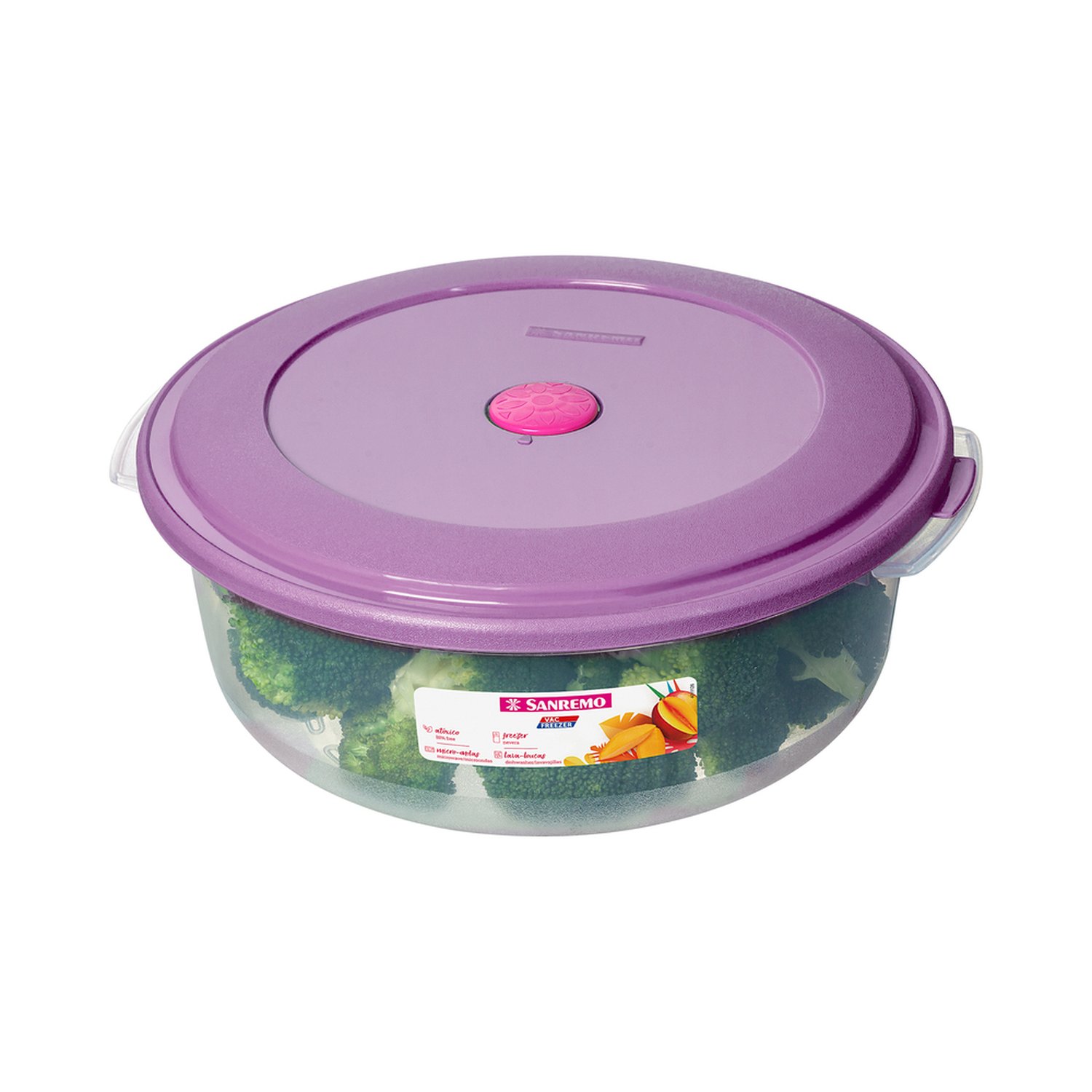 Pote Plástico Redondo 4,45L Sanremo Acai e Bege