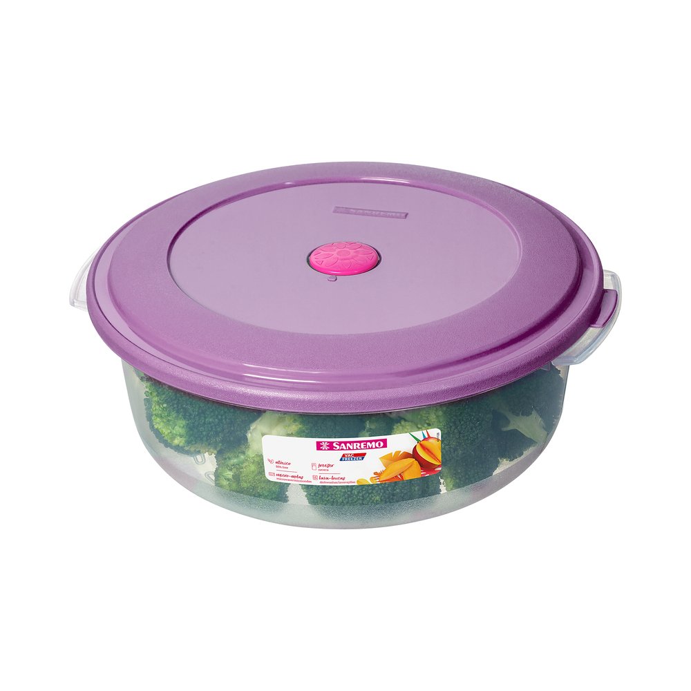 Pote Plástico Redondo 4,45L Sanremo Acai e Bege