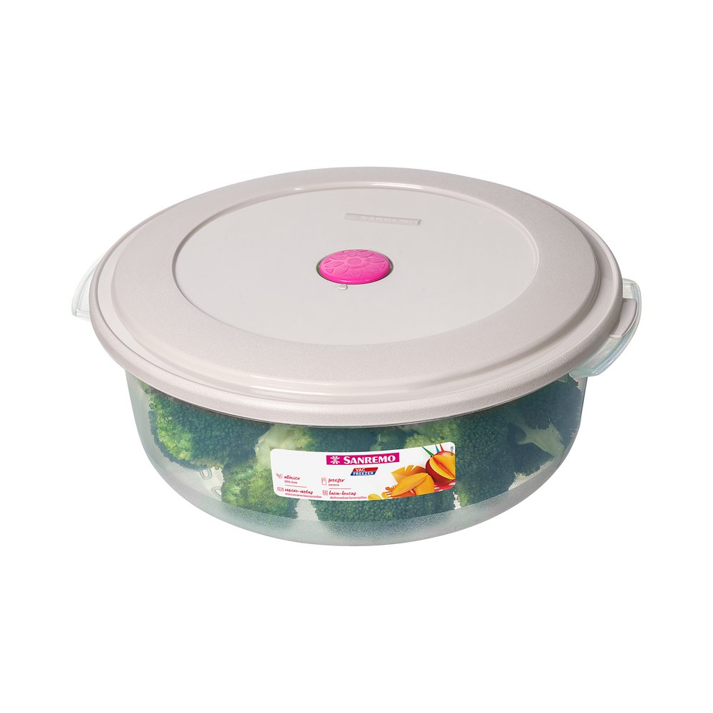 Pote Plástico Redondo 4,45L Sanremo Acai e Bege