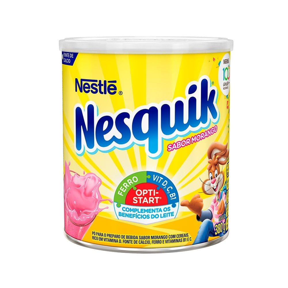 Complemento Alimentar Nesquik Morango Lata 380Gr