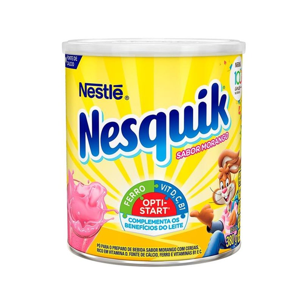 Achocolatado em Pó Morango Nesquik Nestlé 380g