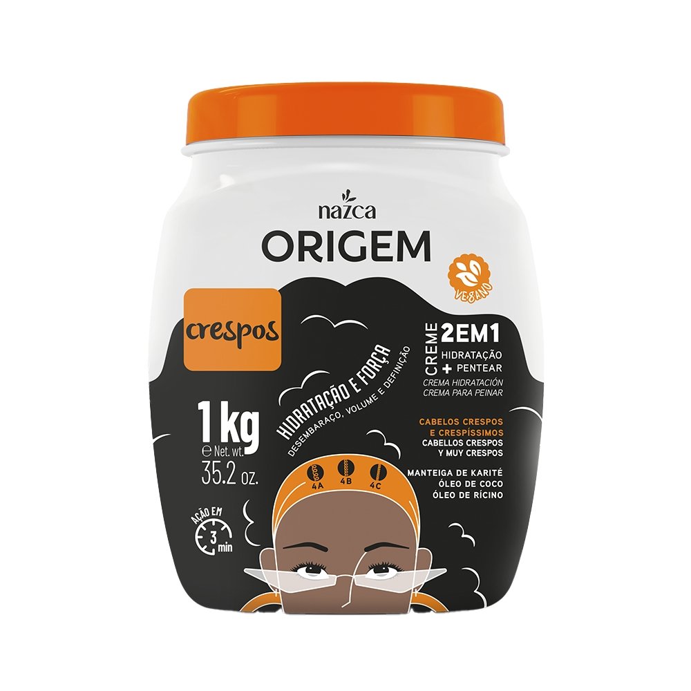 Creme de Tratamento Origem 2 em 1 Cabelos Crespos Potão 1Kg