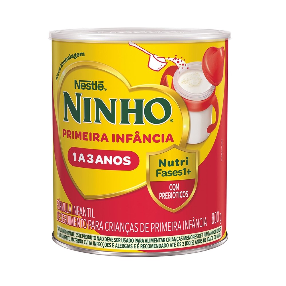 Leite em Pó Ninho Fórmula infantil Fases 1 a 3 anos Primeira Infância Lata 800g