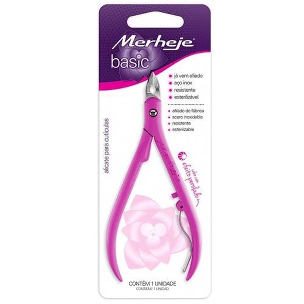 Alicate Para Cuticula Perolado Pink Merheje