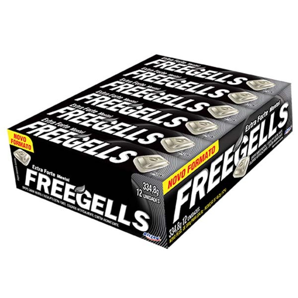 Drops Freegells Display Com 12 Unidades Sabor Extra Forte Riclan