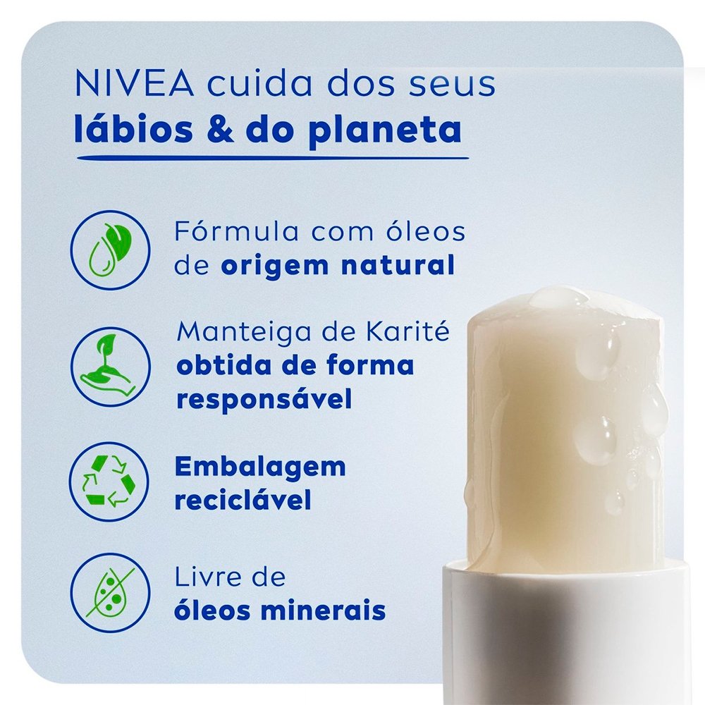 Protetor Labial Nivea Hidratante Original Care 4,8g