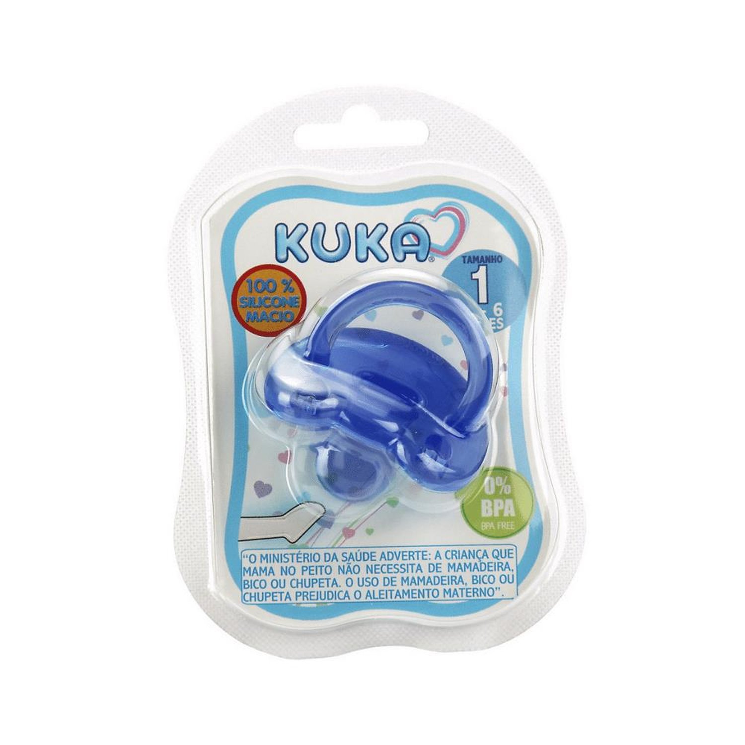 Chupeta Kuka Silicone Soft Tamanho 1 0-6 meses Azul