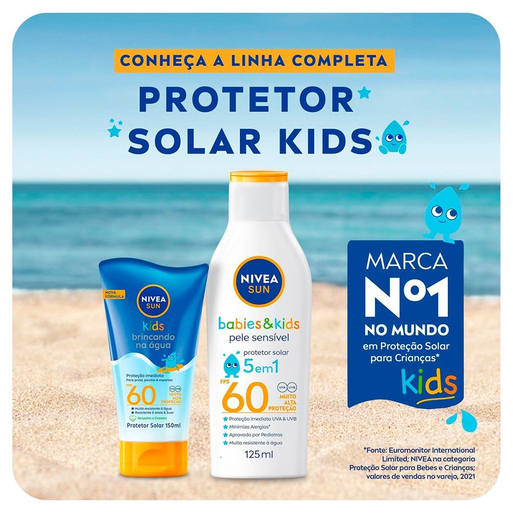 Protetor Solar Nivea Sun Kids & Babies Pele Sensível FPS 60 - 125ml