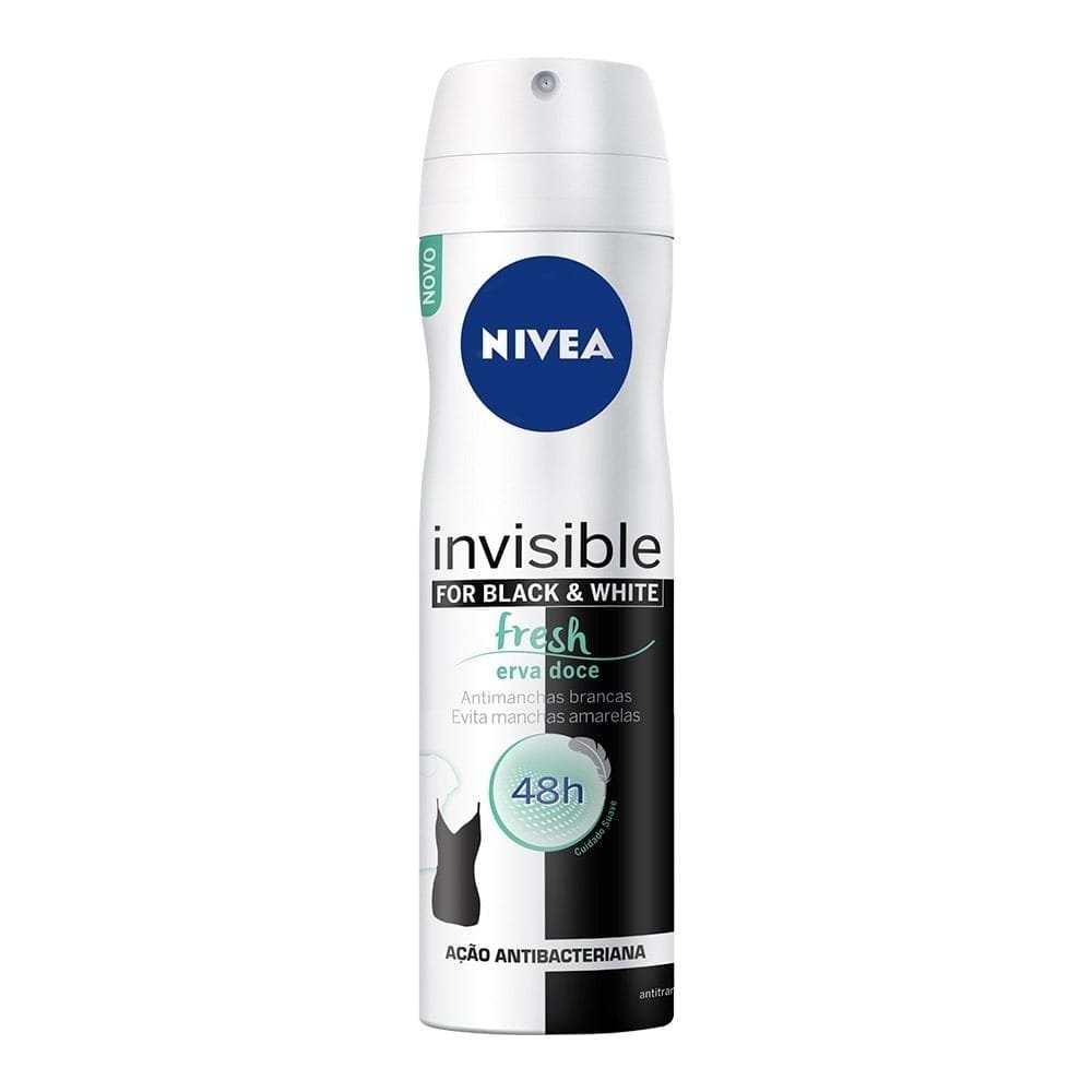Desodorante Nivea Aerosol Feminino Invisible Black White Fresh 150ml