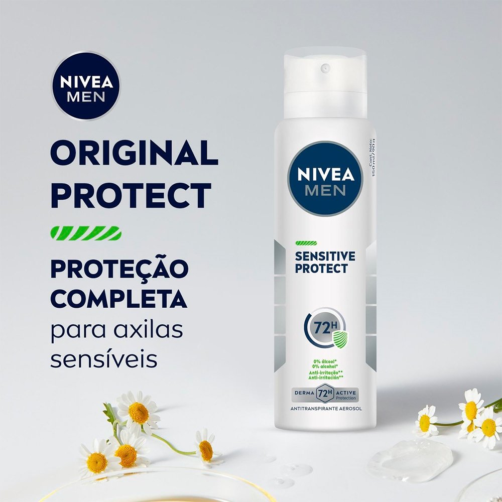 Desodorante Nivea Aerosol Masculino Sensitive Protect 150ml