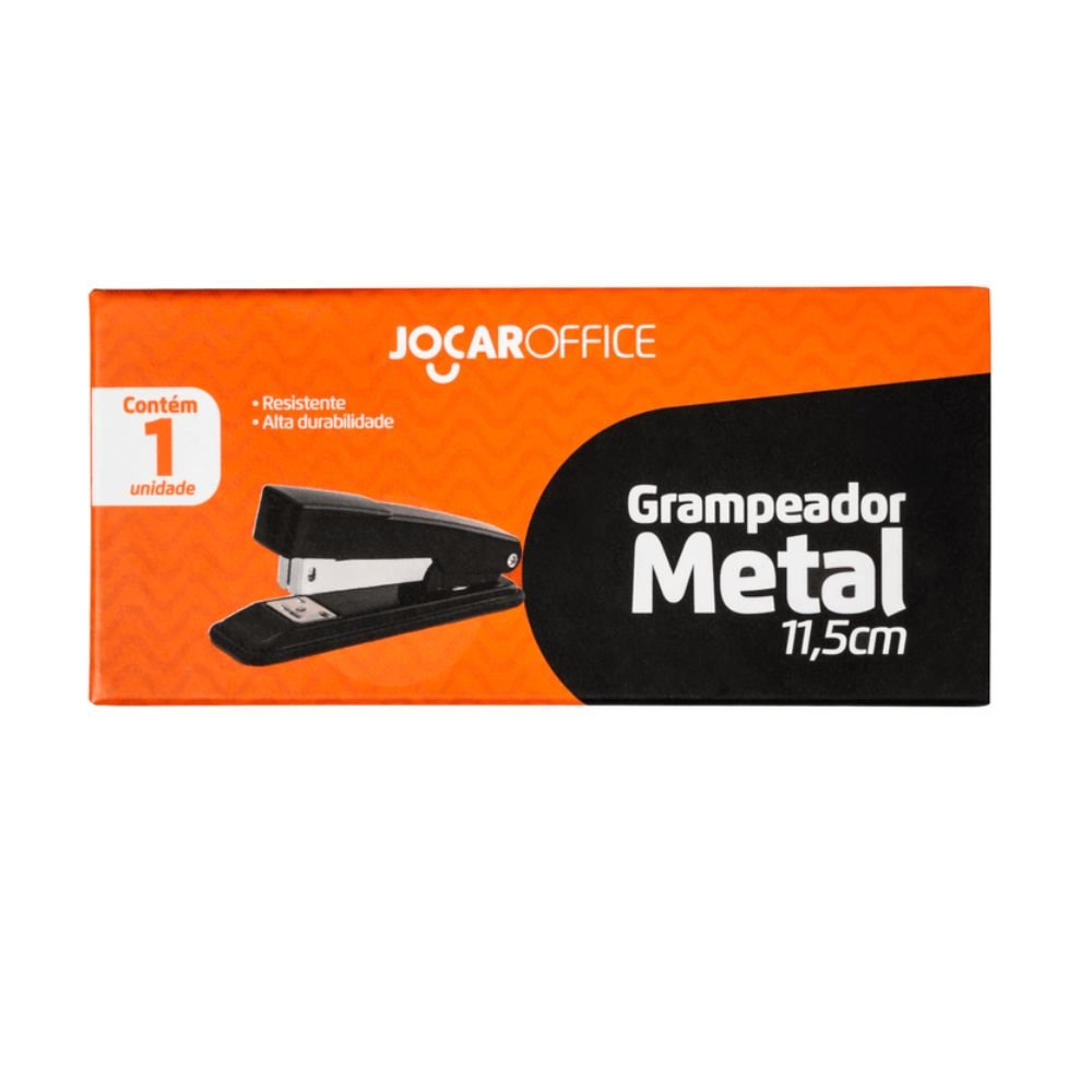 Grampeador Metal 11,5 Cm para 25 Folhas Leonora, 93013, Preto