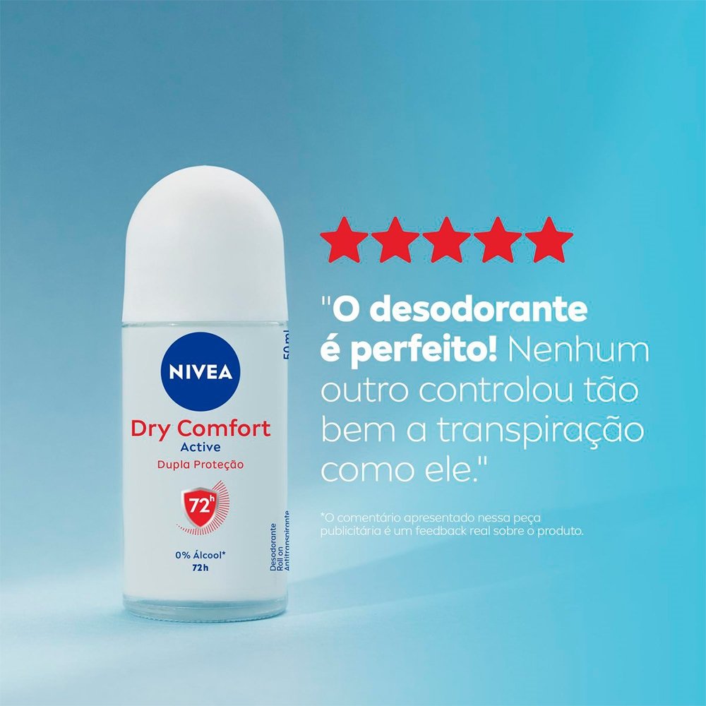 Desodorante Nivea Roll On Feminino Dry Comfort Plus 50ml
