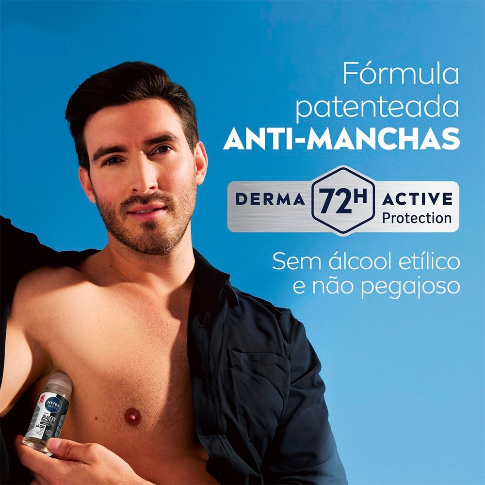Desodorante Nivea Roll On Masculino Invisible Black & White Original 50ml