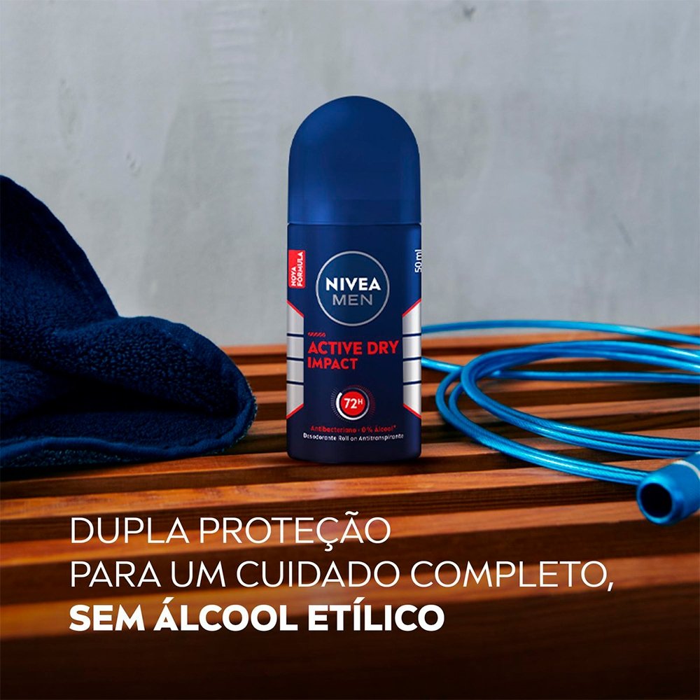 Desodorante Nivea Roll On Masculino Dry Impact Plus 50ml