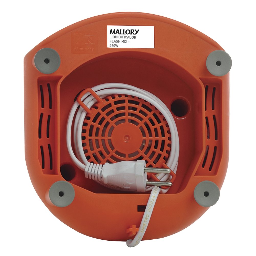 Liquidificador Mallory Flash Mix - Copo de Plástico, 2 Velocidades + Pulsar, 450W, Branco, 110V