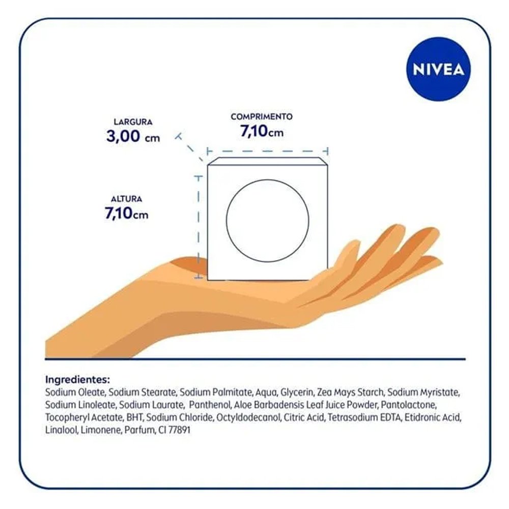 Sabonete Nivea Men Original Protect 3 em 1 90g Embalagem com 12 Unidades