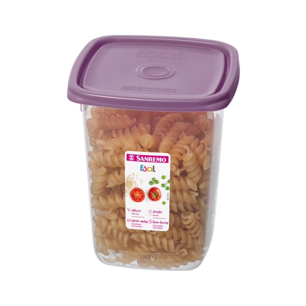 Pote Quadrado Plastico Sanremo 800Ml Acai e Verde