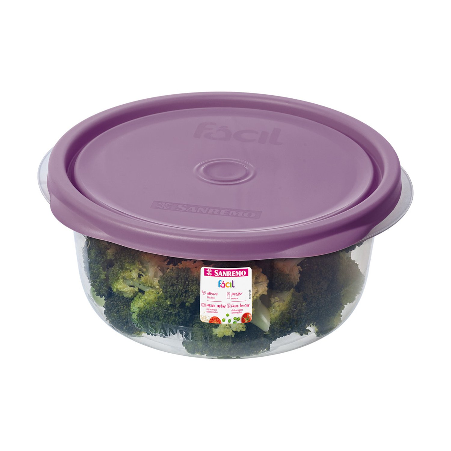 Pote Redondo Plastico Sanremo 1,3L Cores Sortidas