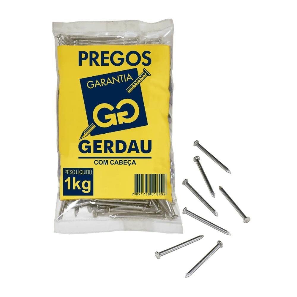 Prego Polido Com Cabeça 15X18 Pacote 1KG Gerdau