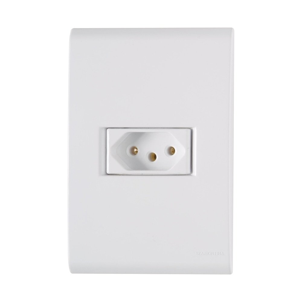 Tomada Liz Tramontina com Placa 2P+T 10A/250V Branca