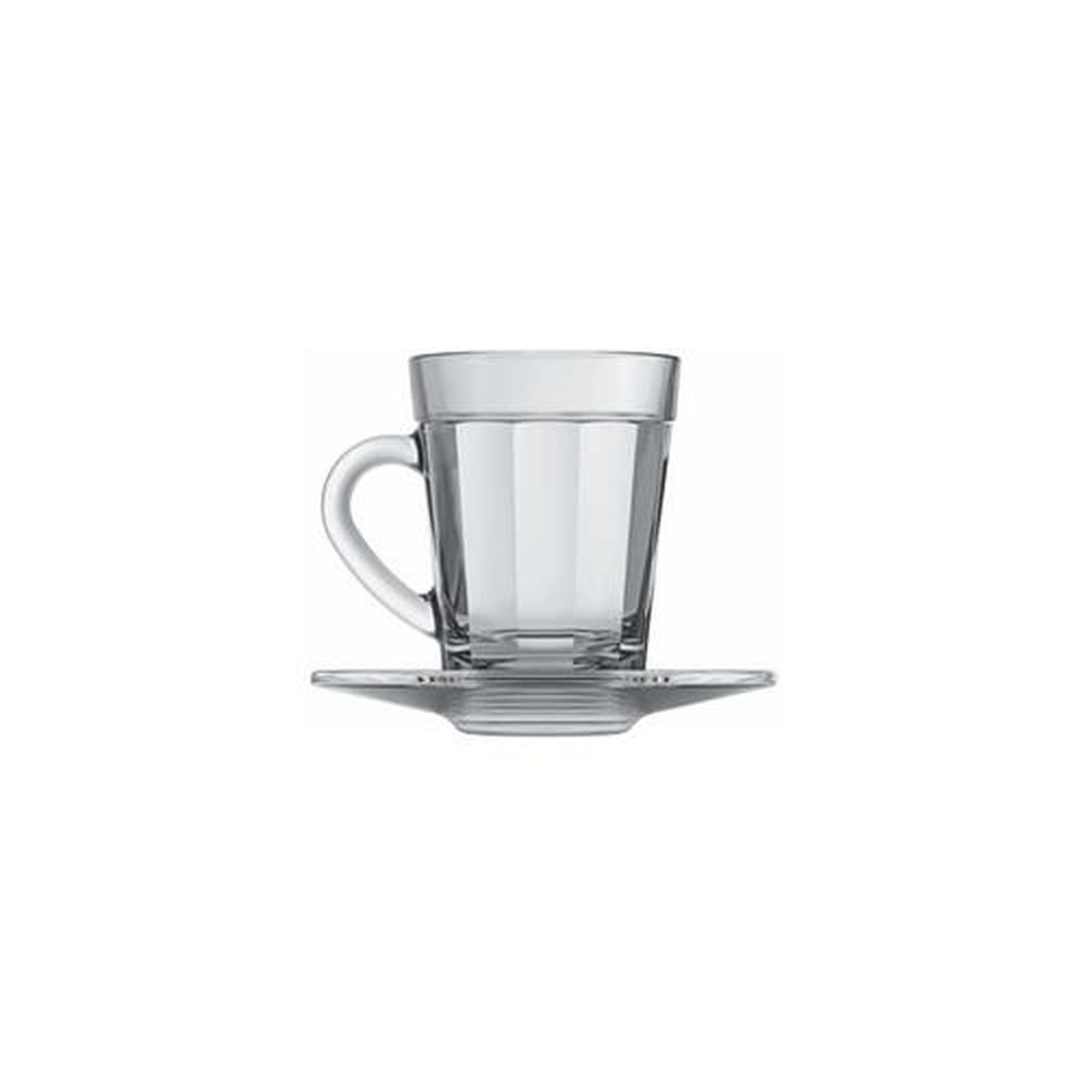 Xícara Café Expresso Vidro 90mL Incolor com Pires Americano