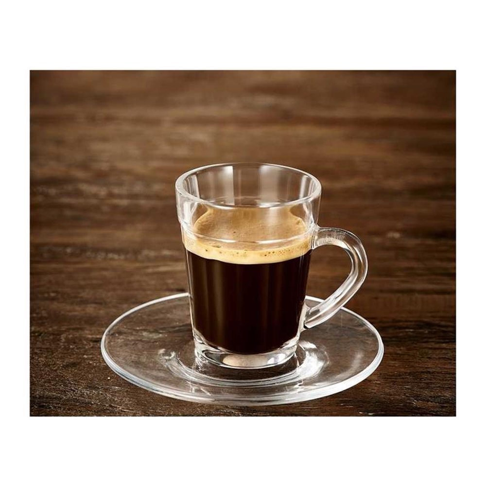 Xícara Café Expresso Vidro 90mL Incolor com Pires Americano