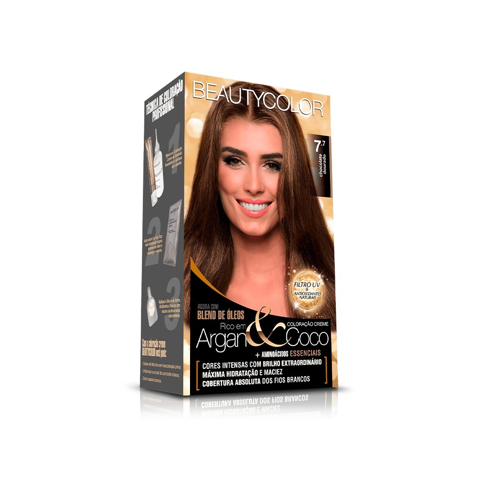 Tintura Beauty Color Chocolate Dourado 7.7
