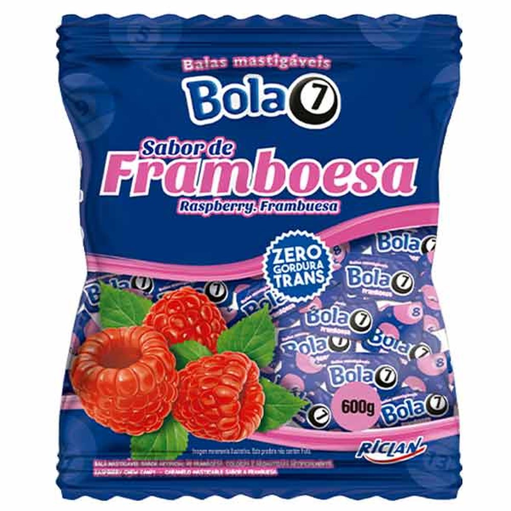 Bala Mastigavel Bola7 600g Framboesa