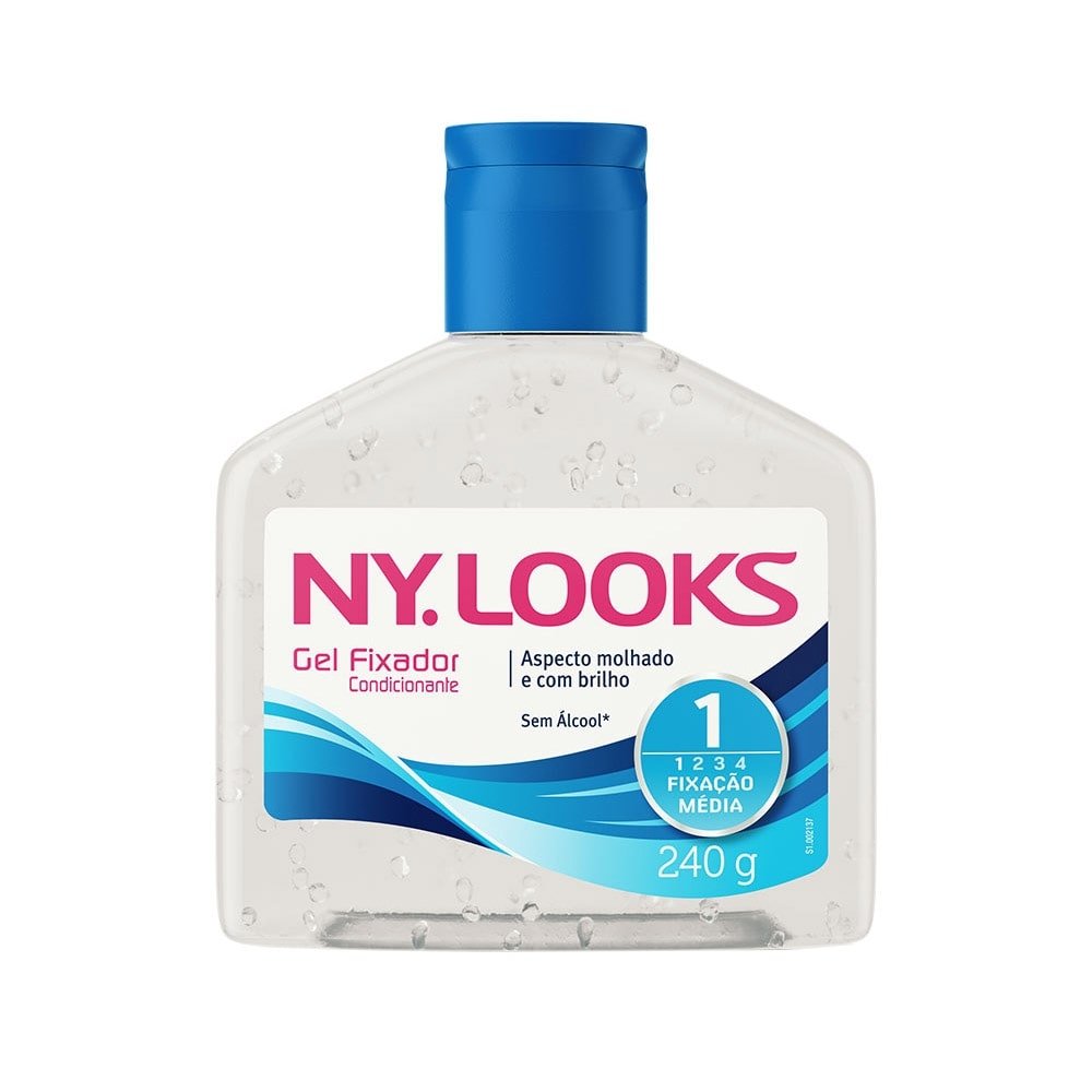 Gel Fixador Nylooks Flip Top Fixação Média Incolor 240g